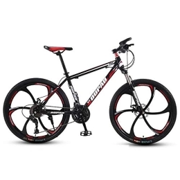JLRTY Fahrräder JLRTY Mountainbike Mountainbike, 26 Zoll Männer / Frauen Räder Fahrräder, Vorderradaufhängung Doppelscheibenbremse, Carbon-Stahlrahmen, 21 / 24 / 27 Beschleunigt (Color : Black+Red, Size : 21-Speed)