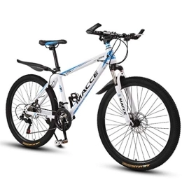 JLRTY Fahrräder JLRTY Mountainbike Mountainbike, 26inch Speichen-Rad, leichte Carbon Stahlrahmen Mountainbikes, Doppelscheibenbremse und Vorderradgabel (Color : White, Size : 24-Speed)