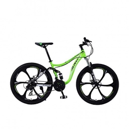 NOLOGO Mountainbike JPALQ Mountainbike mit Stahlrahmen, Vollfederung, 24 Gänge, 66 cm, Aluminiumlegierung, leicht zu transportieren (Farbe: Weiß / Blau)