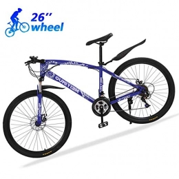 KaiKai Mountainbike KaiKai M-TOP Erwachsene Mountain Bike 26 Zoll, 24-Gang hoch Carbon Steel Trail Fahrräder, Vorderradfederung, Doppel hydraulische Scheibenbremse, Orange, 3 Speichen (Color : Blue, Size : 40 Spokes)