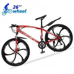 KaiKai Mountainbike KaiKai M-TOP Erwachsene Mountain Bike 26 Zoll, 24-Gang hoch Carbon Steel Trail Fahrräder, Vorderradfederung, Doppel hydraulische Scheibenbremse, Orange, 3 Speichen (Color : Red, Size : 6 Spokes)