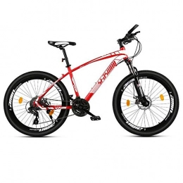 Kays Fahrräder Kays Mountainbike Mountainbike, 26” Männer / Frauen MTB Fahrräder, Carbon-Stahlrahmen, Doppelscheibenbremse Und Vorderradgabel (Color : Black+Red, Size : 27 Speed)