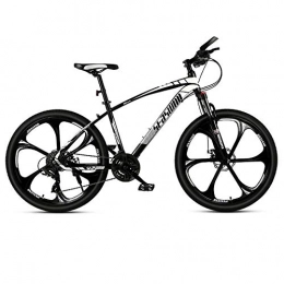 Kays Fahrräder Kays Mountainbike Mountainbike, 26 Zoll Mne / Frauen MTB Fahrräder, Carbon-Stahlrahmen, Vorderradaufhängung Doppelscheibenbremse, 21 / 24 / 27 Beschleunigt (Color : Black+White, Size : 21 Speed)