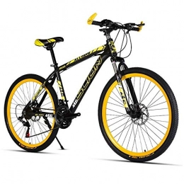 Kays Mountainbike Kays Mountainbike Mountainbike, 26 Zoll Unisex Hardtail Fahrräder, 17-Zoll-Stahl-Rahmen, Doppelscheibenbremse Vorderachsfederung (Color : Yellow, Size : 21 Speed)