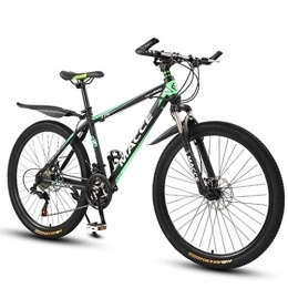 Kays Mountainbike Kays Mountainbike Mountainbike, 26inch Speichen-Rad, leichte Carbon Stahlrahmen Mountainbikes, Doppelscheibenbremse und Vorderradgabel (Color : Green, Size : 24-Speed)