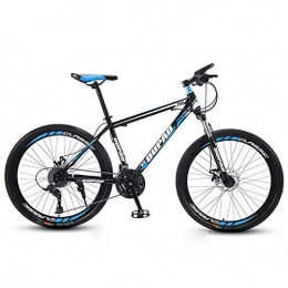 Kays Mountainbike Kays Mountainbike Mountainbike, Carbon-Stahlrahmen Bergfahrräder Hardtail, Doppelscheibenbremse Und Vorderradgabel, 26-Zoll-Speichenrad (Color : Black+Blue, Size : 21-Speed)
