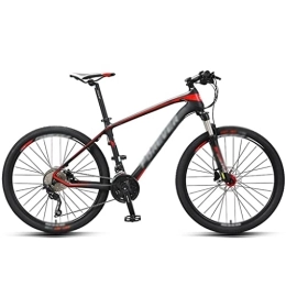 KDHX Mountainbike KDHX Mountainbike für Erwachsene, 27 Gänge, 26-Zoll-Räder, ultraleichter Rahmen, Federgabel aus Kohlefaser, die schwarz und rot für Männer im Gelände ist (Size : 26 inches)