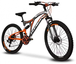 S.T.S Fahrräder Kron Ares Mountainbike, 26 Zoll, 21 Gänge, Shimano Mountainbike Revo, Scheibenbremse (grau / orange)