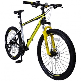 KRON Mountainbike KRON XC-100 Hardtail Aluminium Mountainbike 27.5 Zoll, 21 Gang Shimano Kettenschaltung mit Scheibenbremse | 18 Zoll Rahmen MTB Erwachsenen- und Jugendfahrrad | Schwarz Gelb