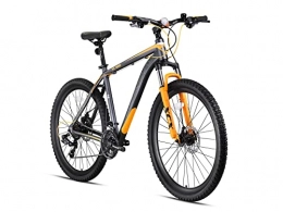 Geroni Fahrräder KRON XC-100 Hardtail Aluminium Mountainbike 29 Zoll, 21 Gang Shimano Kettenschaltung mit Scheibenbremse | 20 Zoll Rahmen MTB Erwachsenen- und Jugendfahrrad | Grau & Orange