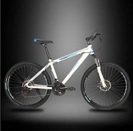 LaKoos Mountainbike LaKoos 26-Zoll-City-Mountainbike mit Doppelscheibenbremse, Erwachsenen-Mountainbike, Hardtail-Bike mit verstellbarem Sitz, dickem Rahmen aus Kohlenstoffstahl, Speichenräder-weiß Blau