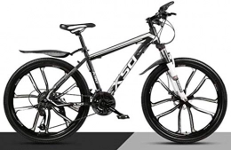 LAMTON Mountainbike LAMTON Mountain Bike 26 Zoll Stodmpfung High-Carbon Stahl mit Variabler Geschwindigkeit, Stadt-Straen-Fahrrades Herrenrad for einen Weg, Trail und Gebirge (Farbe : Black White, Gre : 30 Speed)