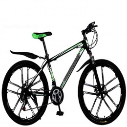 WXXMZY Fahrräder Leichte 24-Gang-, 27-Gang-Mountainbikes, Starker Aluminiumrahmen, Cross-Country-Bikes, Männliche Und Weibliche Carbon-Bikes Mit Variabler Geschwindigkeit ( Color : Black green , Size : 26 inches )
