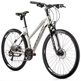 Leaderfox Fahrräder leichtes 28 Zoll Alu Leader Fox Toscana Lady Bike Shimano 27 Gang Disc Silber Rh51cm