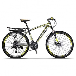 LOISK Fahrräder LOISK 27.5 Zoll Carbon Steel Mountainbike Shimanos 21 Speed Fahrrad Vollfederung MTB Mountainbikes mit Scheibenbremse für Männer Frauen Erwachsene Mountainbike, Black Yellow