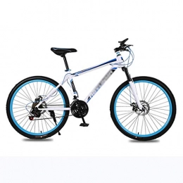 LYEC3 Fahrräder LYEC3 Mountainbike, 66 cm, Stoßdämpfung, Doppelscheibenbremse, mit Vorderradaufhängung, verstellbarer Sitz, 21 Gänge, Hartstahl, harter Schwanz, Fahrrad für Erwachsene und Kinder (blau)