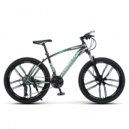 LZZB Fahrräder LZZB 26 Zoll Mountainbike 21 / 24 / 27-Gang Carbon Stahlrahmen Fahrrad mit Doppelscheibenbremse Urban Fahrrad für Erwachsene Herren Damen / Grün / 21 Gang
