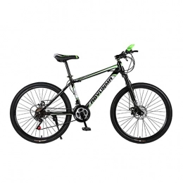 LZZB Fahrräder LZZB 26 Zoll Mountainbike Carbon Stahlrahmen 21-Gang für Herren mit Doppelscheibenbremse für Jungen Mädchen Herren und Damen / Grün