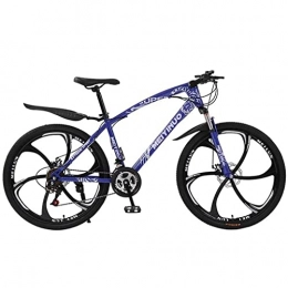 LZZB Fahrrad für Erwachsene 21/24/27 Speed ​​Mountainbike 26 Zoll Räder MTB Dual Suspension Fahrrad mit Carbon Stahlrahmen/Blau/21 Speed