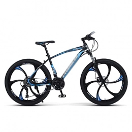 LZZB Fahrräder LZZB Mountainbike Carbon Stahlrahmen 26 Zoll Räder 21 / 24 / 27 Speed ​​Shifter Doppelscheibenbremsen Vorderradaufhängung Fahrrad für Erwachsene Herren Damen / Blau / 27 Speed