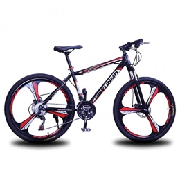 LZZB Fahrräder LZZB Mountainbike mit Carbonstahlrahmen 21 / 24 / 27 Speed ​​Fahrrad 26 Zoll Räder mit Doppelscheibenbremse Unisex (Größe: 24 Speed, Farbe: Grün) / Rot / 21 Speed