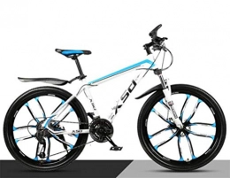 WJSW Mountainbike Mens Dual Suspension Mountainbikes, 26 Zoll Commuter City Fahrrad für Erwachsene (Farbe: Weiß Blau, Größe: 30 Geschwindigkeit)