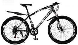 Suge Mountainbike Mountain Bike for Frauen der Mnner, High Carbon Stahlrahmen, Feder Federgabel, Doppelscheibenbremse, PVC Pedale und gummiert (Color : Black, Size : 26 inch 24 Speed)