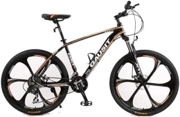 Generic  Mountain Bike, Mountainbike Unisex Hardtail Mountainbike 24 / 27 / 30 Geschwindigkeiten 26-Zoll-6-Speichen-Räder Aluminiumrahmen-Fahrrad mit Scheibenbremsen und Federgabel, orange, 24-