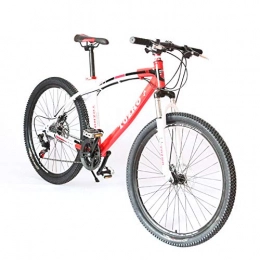 LQLD Fahrräder Mountain Trail Bike, Herren- / Damenrad Mechanische Scheibenbremsen Kohlenstoffreicher Stahl Stoßdämpfendes Fahrrad Leicht Und Langlebig Weich Und Bequem, Rot, 24 inches