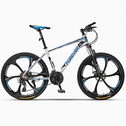 YSXFS Fahrräder Mountainbike, 6-speichen-räder Mountainbike, 26-zoll-studenten-fahrrad-kohlenstoff-stahlrahmen-straßenfahrräder 24 / 27 / 30 Geschwindigkeiten Im Freien Sport-fahrräder-scheibe(Size:27 speed, Color:Blue)