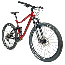 Leaderfox Fahrräder Mountainbike Leader Fox 29 Trion 2023, komplett gehängt, Herren, Rot, Tiger, 10 V (Rahmen 19, 5 Zoll – Höhe 50 cm – L – für Erwachsene von 178 cm bis 185 cm)