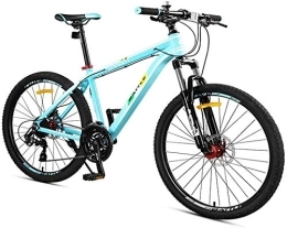 Aoyo Fahrräder Mountainbike mit 27 Gängen, Vorderradaufhängung, Hardtail-Mountainbike, für Erwachsene, Damen, Herren, Geländefahrrad, mit Doppelscheibenbremse, (Farbe: Blau, Größe: 66 cm)