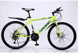 ZXL Fahrräder Mountainbike Mountain Bike, 24 / 26 Zoll Doppelscheibenbremse, Erwachsene MTB Land Gearshift Fahrrad, Hardtail Mountainbike mit verstellbarem Sitz Carbon Steel Gelb Speichen-Rad, Rennrad