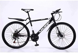 ZXL Fahrräder Mountainbike Mountain Bike, 24 / 26 Zoll Doppelscheibenbremse, Erwachsene MTB Land Gearshift Fahrrad, Hardtail Mountainbike mit verstellbarem Sitz Carbon Steel Schwarz Speichen-Rad, Rennrad