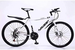 ZXL Fahrräder Mountainbike Mountain Bike, 24 / 26 Zoll Doppelscheibenbremse, Erwachsene MTB Land Gearshift Fahrrad, Hardtail Mountainbike mit verstellbarem Sitz Carbon Steel Weiß Speichenrad Rennrad