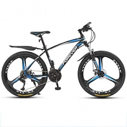 MIAO Fahrräder Mountainbike, Rennrad, 24-Gang-UltrLight-Fahrrad, mit HigCarbon-Stahlrahmen und abschließbarer Vorderradgabel, mechanischer Bremse vorne und hinten, für Männer, Frauen, Blau