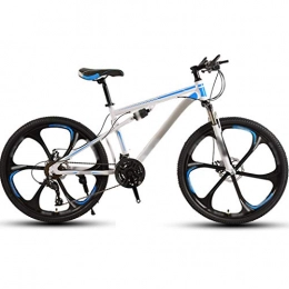 YHRJ Fahrräder Mountainbike Youth Cross-Country-Rennrad, Outdoor-Radfahren, MTB-Rahmen Aus Kohlenstoffstahl, 21 / 24 / 26 / 30 SPD, Doppelte Stoßdämpfung (Color : White blue-30spd, Size : 24inch)