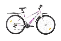 Multibrand Distribution Fahrräder Multibrand PROBIKE 6th Sense 26 Zoll Mountainbike ALU Rahmen Shimano 18 Gang, Mädchen-Fahhrad & Damen-Fahhrad geeignet ab 155 cm - 175 cm (Weiß-Rosa-Aluminium)