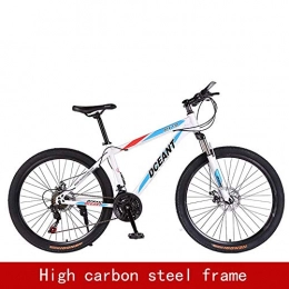 MW Mountainbike MW Fahrrad, Mountainbike, Rennrad, Hard Tail Bike, 26 / 24 Zoll 21 Speed ​​Bike, Carbon Steel Adult Bike, Buntes Fahrrad, White red, 24 inches