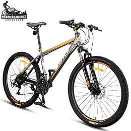 YWARX  NENGGE 26 Zoll MTB für Herren Damen, 24 Gang-Schaltung Hardtail Mountainbike mit Gabelfederung, Unisex Zwei Scheibenbremsen Fahrräder, Rahmen aus Kohlenstoffstahl, Gray orange