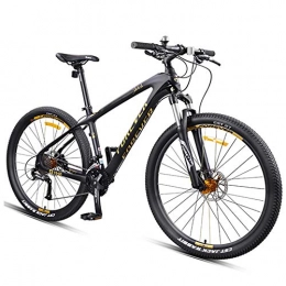 NENGGE Fahrräder NENGGE Erwachsenen Hardtail MTB, 27.5 Zoll Groer Reifen Mountainbike mit Vollfederung, Kohlefaser Rahmen Fahrrder, MTB Fahrrad fr Herren und Damen, Gold, 30Speed