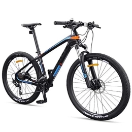 YWARX Mountainbike NENGGE Hardtail MTB 27.5 Zoll 27 Gang-Schaltung für Herren Damen, Erwachsenen Mountainbike mit Gabelfederung & Hydraulische Scheibenbremse, Jugend Kohlefaser Fahrräder, Black orange
