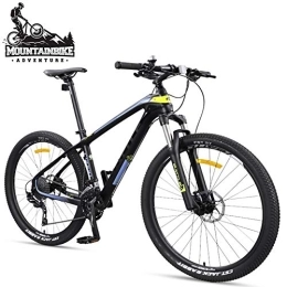 YWARX Fahrräder NENGGE Hardtail MTB 27.5 Zoll 27 Gang-Schaltung für Herren Damen, Erwachsenen Mountainbike mit Gabelfederung & Hydraulische Scheibenbremse, Jugend Kohlefaser Fahrräder, Black Yellow
