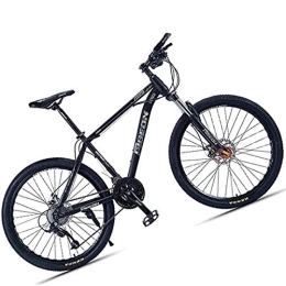 YWARX Fahrräder NENGGE Mountainbike 26 Zoll für Herren Damen, Erwachsenen Unisex Kohlenstoffstahl Hardtail MTB, Zwei Scheibenbremsen Fahrräder mit Gabelfederung, Black Silver, 27 Speed