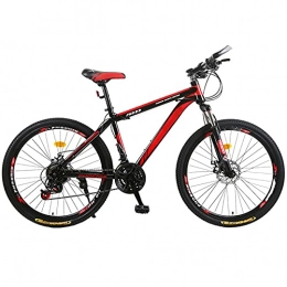 Pateacd Fahrräder Pateacd Bike High-End MTB Bike, Bike Strong Mountainbike Aluminium - Mädchen- und Herrenrad - Scheibenbremse vorne und hinten - Shimano 21-Gang-Umwerfer - Vollfederung, Red Black