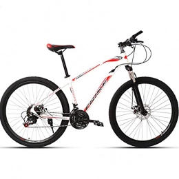 PBTRM Mountainbike PBTRM 29-Zoll 21-Gang Hardtail Mountainbike, Rahmen Aus Kohlenstoffstahl, Doppelscheibenbremse, Rennrad Mit Variabler Geschwindigkeit Für Jugendliche / Erwachsene, White red