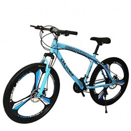 PHH Fahrräder PHH High Carbon Steel Mountainbike EIN Rad Vorne Und Hinten Doppelscheibenbremse Mountainbike Mnnliche Und Weibliche Erwachsene Mit Variabler Geschwindigkeit Fahrrad (Color : Blue, Size : 21 Files)