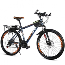 PXQ Fahrräder PXQ High Carbon-Mountainbike mit hohem Kohlenstoffanteil 20 / 22 / 24 / 26Zoll Erwachsene Shimano 21 Geschwindigkeiten Geländefahrrad mit Doppelscheibenbremsen und Federgabel, Orange, 22Inch
