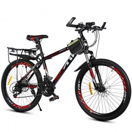 PXQ Fahrräder PXQ High Carbon-Mountainbike mit hohem Kohlenstoffanteil 20 / 22 / 24 / 26Zoll Erwachsene Shimano 21 Geschwindigkeiten Geländefahrrad mit Doppelscheibenbremsen und Federgabel, Red, 26Inch