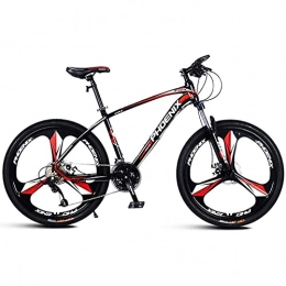 QIU Fahrräder QIU Erwachsene Mountainbike, 26-Zoll-Räder, Herren, Womens Kids18-Zoll-Stahlrahmen, 21-Gang, Scheibenbremsen (Color : Red, Size : 26")